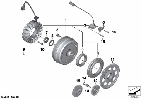 Alternator with Pulley and Mounts for 2007 BMW-Motorrad F 650 GS #0