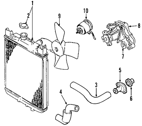 Radiator & Components for 2005 Suzuki Aerio #1