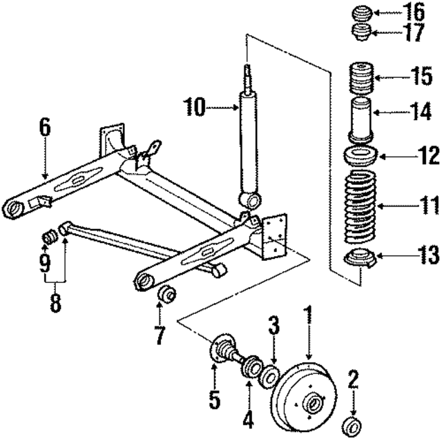 1H0501615A - Suspension: Hub &amp; Drum for Audi Image