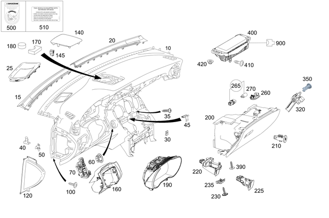 2538200300 - Trim: Cover Frame for Mercedes-Benz Image image