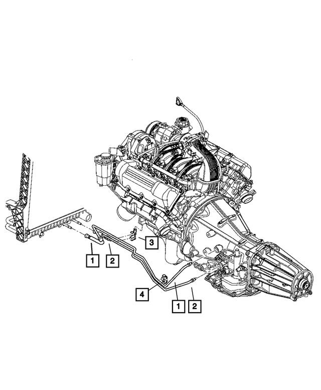 52029187AB - Cooling: Oil Cooler Tube And Hose for Mopar Image image
