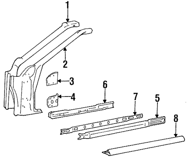MB506595 - Body: Hinge Pillar for Mopar Image