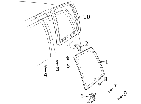 Glass & Hardware - Back for 2001 GMC Savana 2500 #0