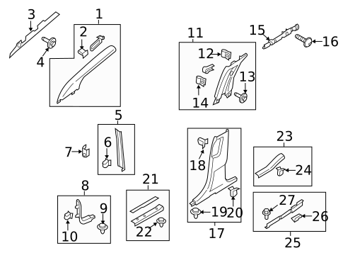 Interior Trim - Pillars for 2016 Ford Edge #0