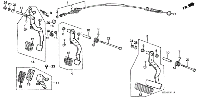 Brake & Clutch Pedal for 1987 Honda Accord #0