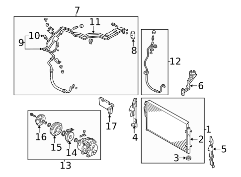 Condenser, Compressor & Lines for 2015 Kia Sorento #0