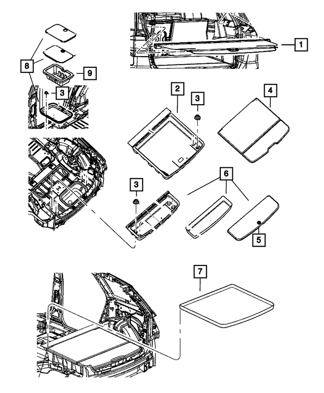 1CB781X9AA - Interior Trim: Load Floor Cover Latch for Mopar Image