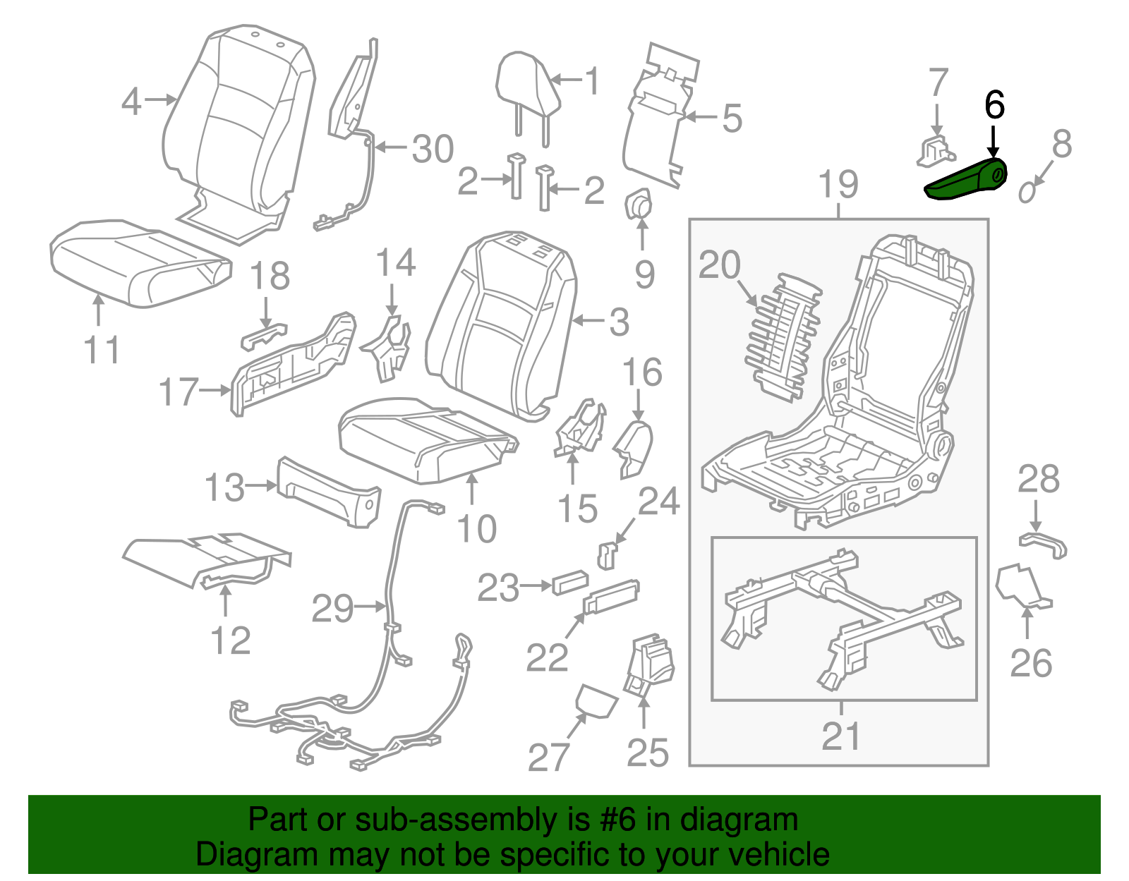 81180-T6Z-A41ZC - Armrest Assembly R Front Seat *NH900L* (Leather ...