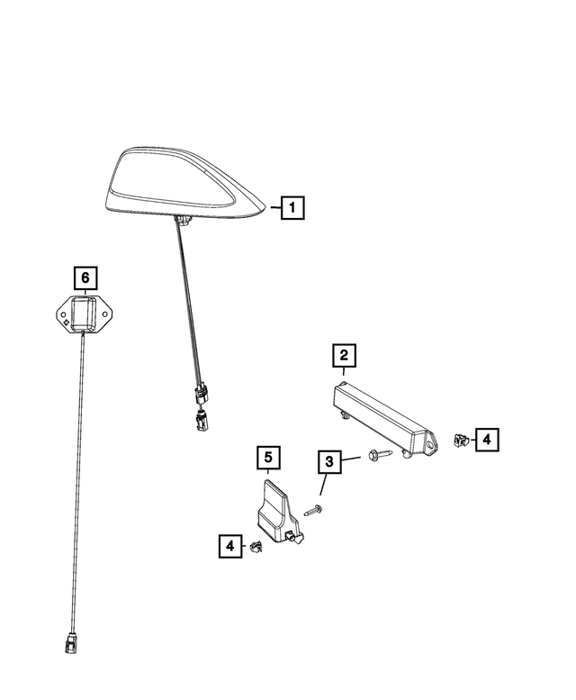 68366536AA - : Cable &amp; Base Assembly Antenna for Mopar Image