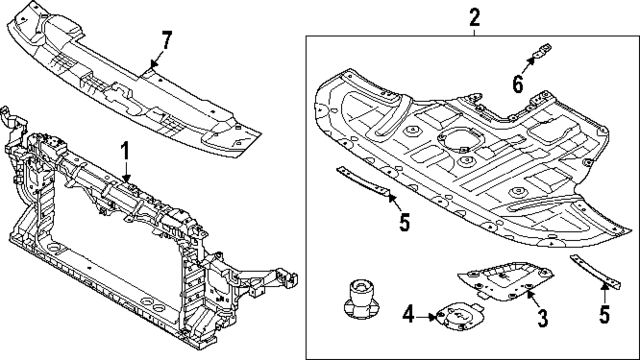 64101L1550 - : Radiator Support for Hyundai Image