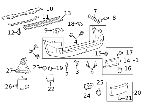 Bumper & Components - Rear for 2014 Toyota Land Cruiser #0