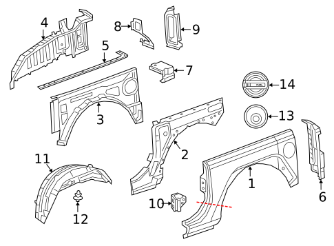 Quarter Panel & Components for 2018 Jeep Wrangler #1