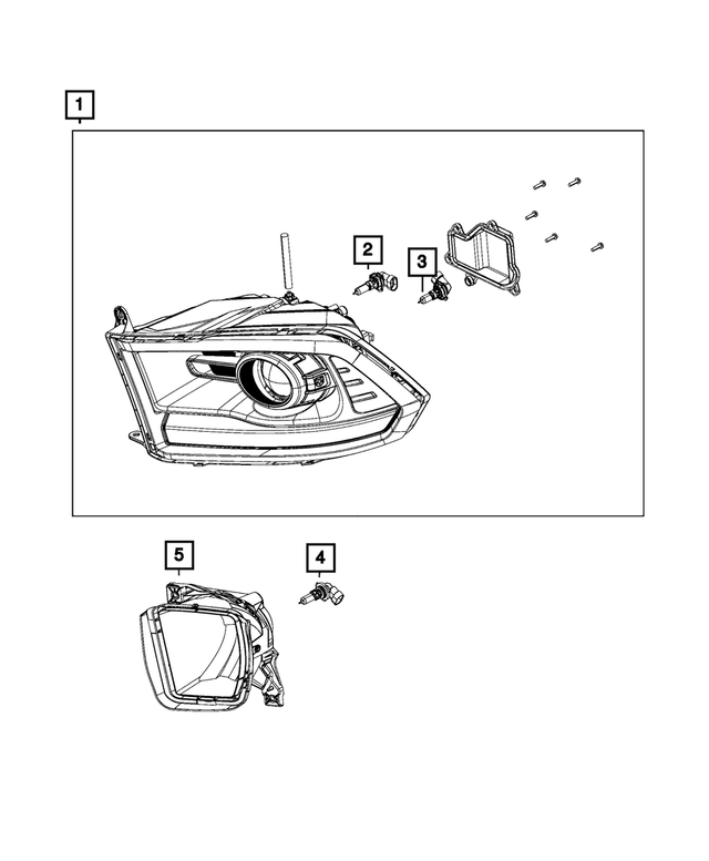 L09005SL - Electrical: Headlamp Bulb, Right for Mopar Image