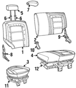 KJ70PD5 - Body: Seat Back Assembly for Jeep: Grand Cherokee, Grand Wagoneer Image