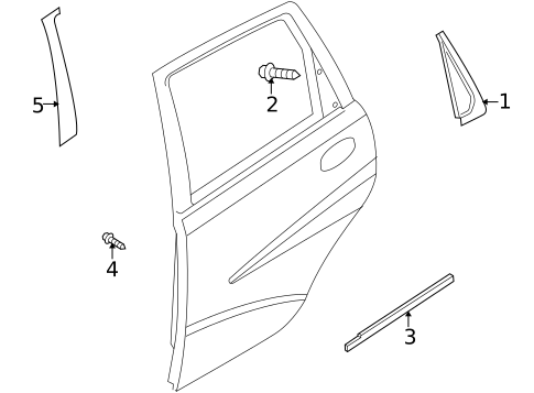 Exterior Trim - Rear Door for 2009 Pontiac G3 #0