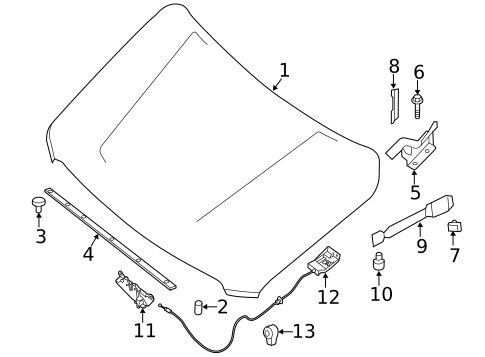 Hood & Components for 2019 Nissan NV2500 #0