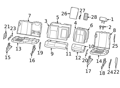 Rear Seat Components for 2024 Ram 3500 #1