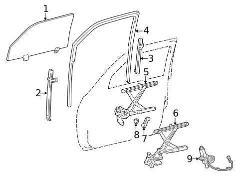Glass - Front Door for 1997 Toyota 4Runner #0