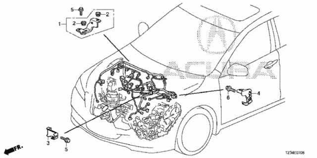Engine Wire Harness Stay (1) for 2017 Acura TLX #0