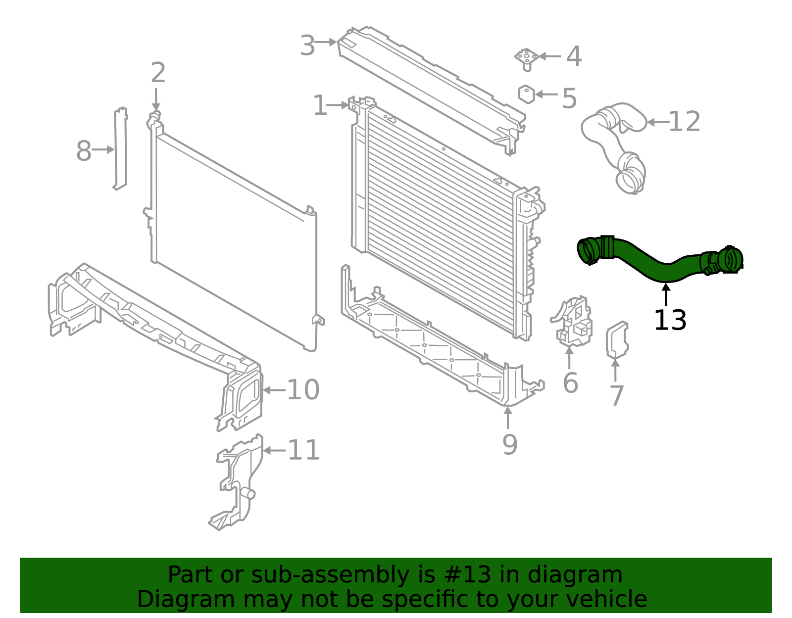 Radiator Hose 11-53-7-852-351 - Dependable OEM Engine Cooling ...