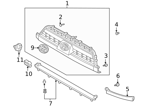 Grille & Components for 2004 Toyota 4Runner #0