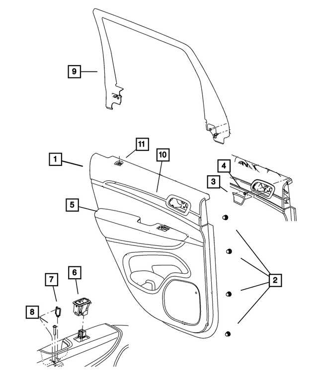 1WA861XTAA - : Lock Knob Grommet, Right for Mopar Image