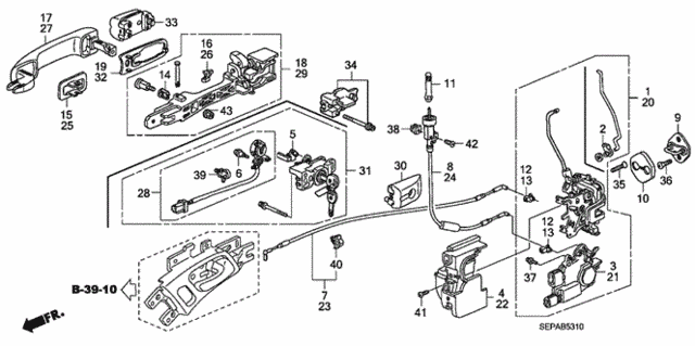 Front Door Locks - Outer Handle for 2008 Acura TL #0