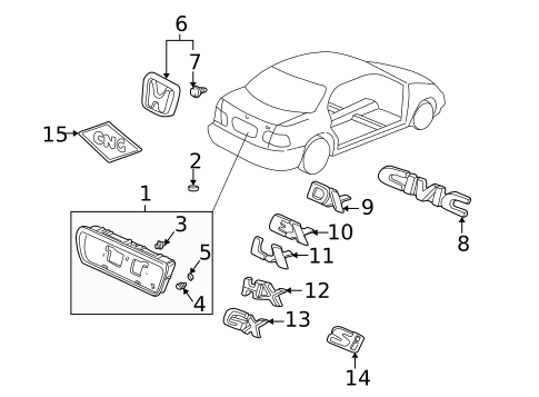 Exterior Trim - Trunk for 1998 Honda Civic #0