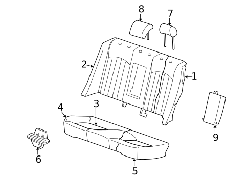 Rear Seat Components for 2005 Jaguar X-Type #3