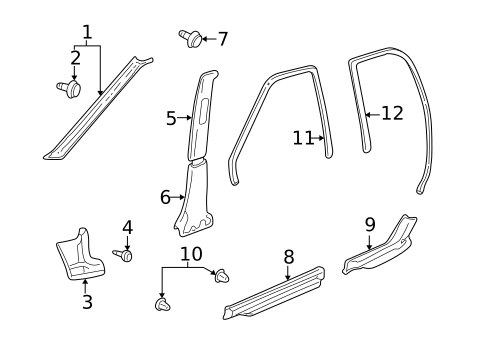 Interior Trim - Pillars for 2004 Suzuki XL-7 #0