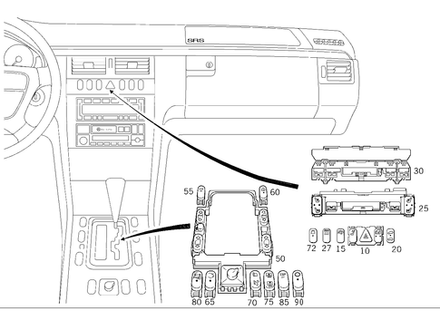 Switch in Instrument Panel and Center Console for 1998 Mercedes-Benz E430 #0
