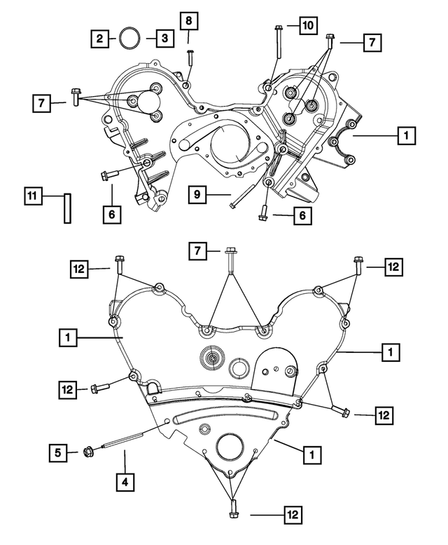 4792897AC - 3.5L Gas; Engine: Timing Case Cover for Mopar Image image