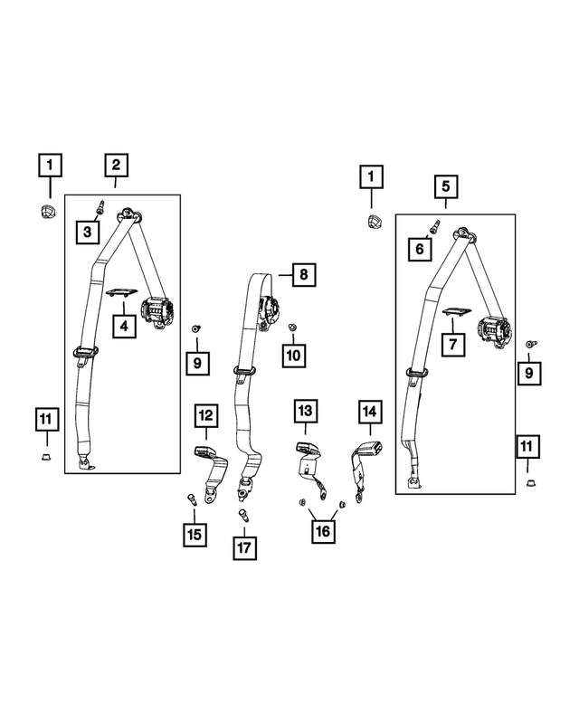 6SP26SR1AC - Restraints: 2nd Row Seat Belt And Retractor for Mopar Image image