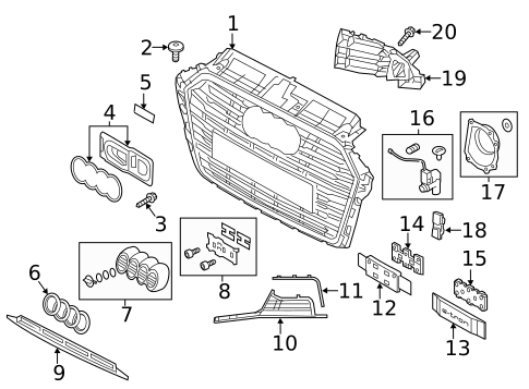 Grille & Components for 2018 Audi A3 Sportback e-tron #0