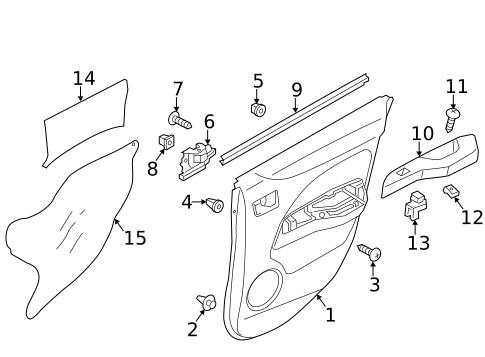 Interior Trim - Rear Door for 2007 Mitsubishi Outlander #3