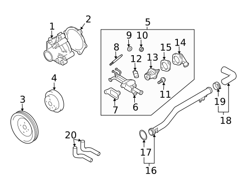 Water Pump & Related Components for 2007 Kia Sportage #0