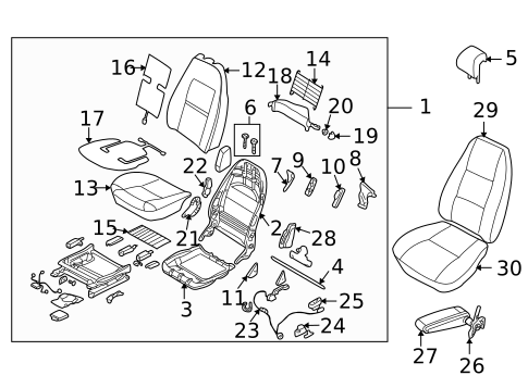 Front Seat Components for 2001 Saab 9-3 #0