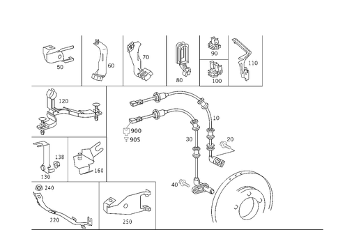 Rear Axle Wiring for 2002 Mercedes-Benz S 55 AMG&reg; #1