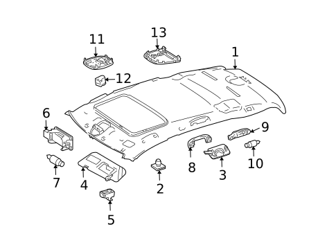 Interior Trim - Roof for 2010 Mercedes-Benz ML 550 #0