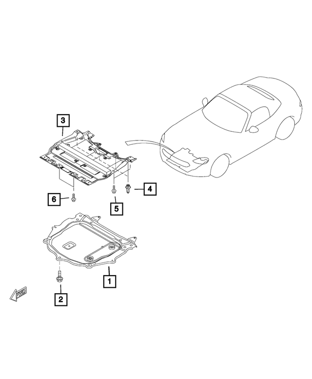 68394435AA - : Front Belly Pan for Mopar Image