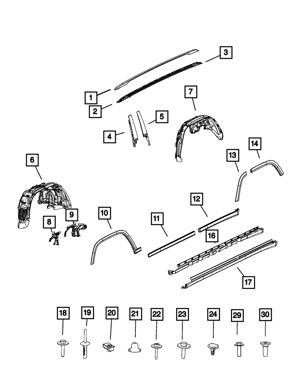 2021-2025 Jeep Wheel Flare Molding, Left 6PZ81GXHAD | My