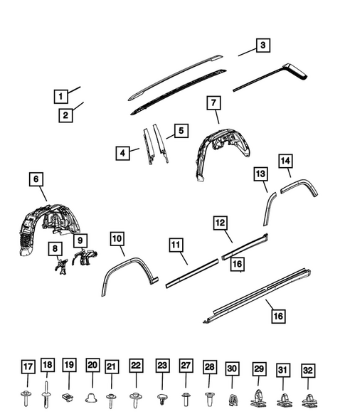 Moldings and Ornamentation for 2024 Jeep Grand Cherokee #0