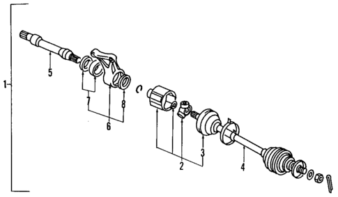 Axle Shaft & Joints for 1995 Mitsubishi Expo #0