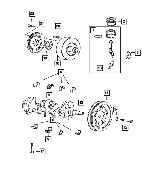 Crankshaft, Pistion and Torque Converter for 2002 Dodge Caravan #0