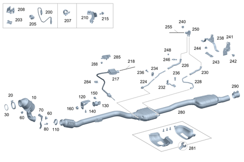 Exhaust System on 4-Cylinder Gasoline Vehicles for 2021 Mercedes-Benz E350 #0