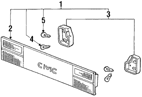 Backup & Tail Lamps for 1987 Honda Civic #0