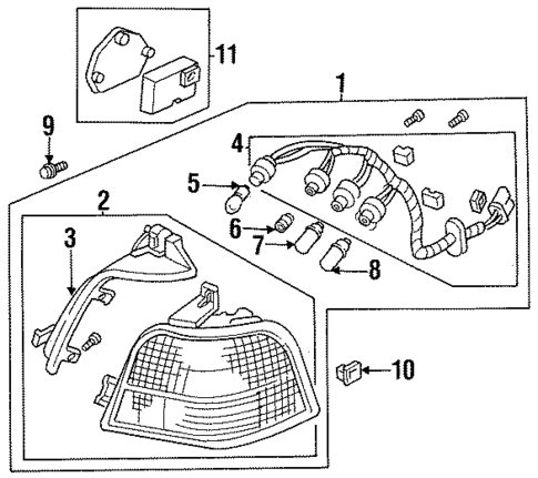 Tail Lamps for 1996 Honda Accord #0