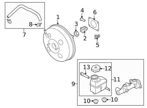 Master Cylinder - Components On Dash Panel for 2010 Kia Forte Koup #0