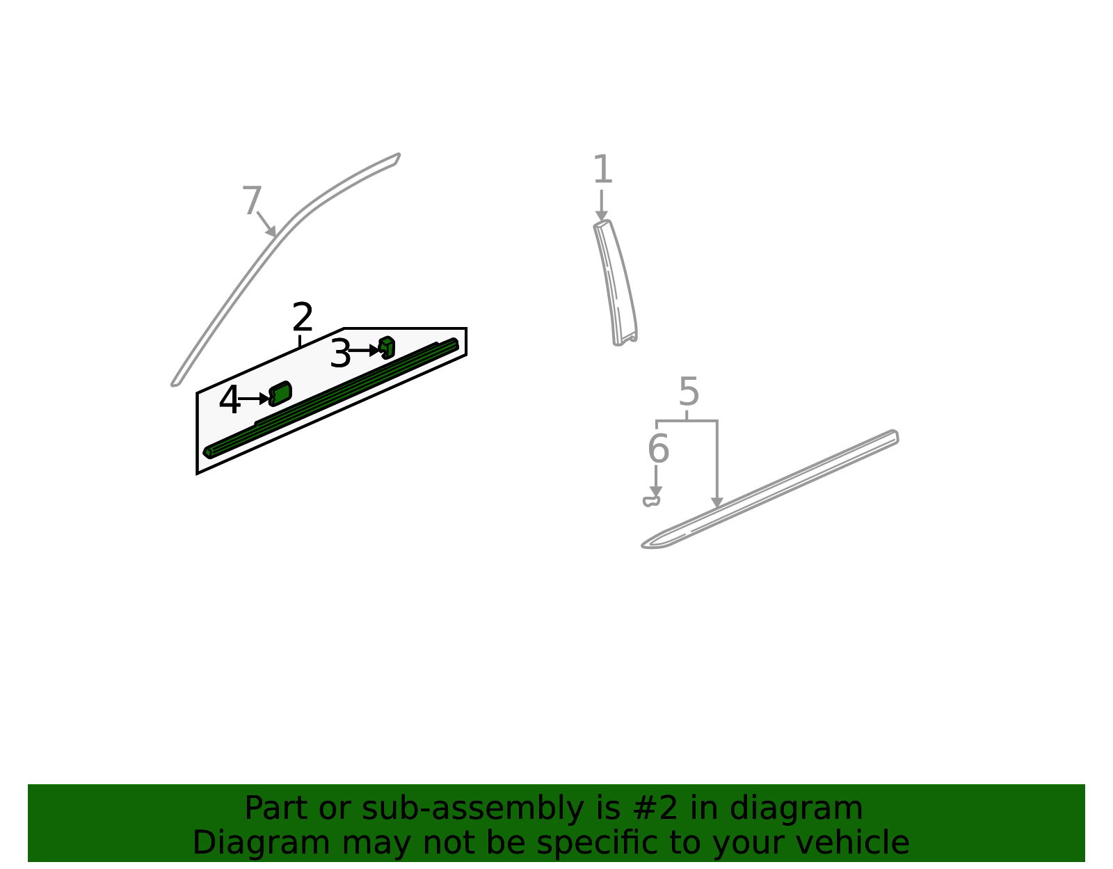 72450-S5D-A12 - Molding Assembly L Front Door - 2001-2005 Honda