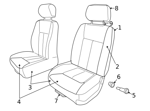 Front Seat Components for 2008 Mitsubishi Raider #1
